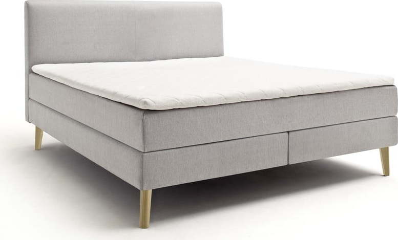 Světle šedá boxspring postel 160x200 cm Greta – Meise Möbel