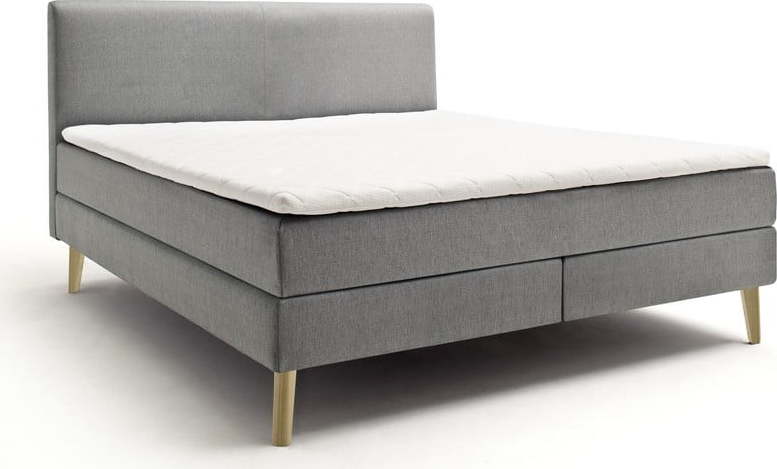 Šedohnědá boxspring postel 160x200 cm Greta – Meise Möbel