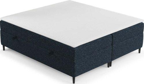 Tmavě modrá boxspring postel s úložným prostorem 140x200 cm Araya – Maison de Rêve