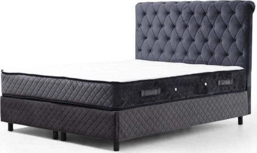 Tmavě modrá boxspring postel s úložným prostorem 140x200 cm Sonata – Kalune Design