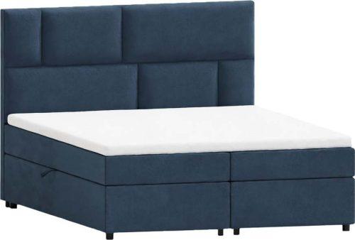 Tmavě modrá boxspring postel s úložným prostorem 180x200 cm Lola – Ropez