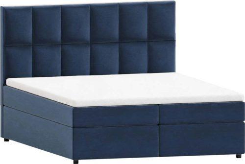 Tmavě modrá boxspring postel s úložným prostorem 160x200 cm Flip – Ropez