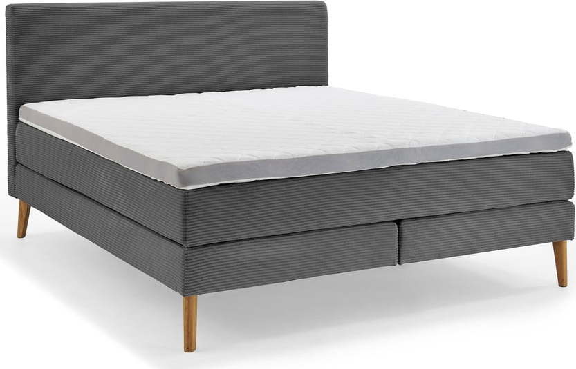 Tmavě šedá boxspring postel 160x200 cm Linea - Meise Möbel