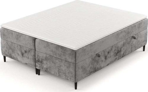 Tmavě šedá boxspring postel s úložným prostorem 140x200 cm Araya – Maison de Rêve