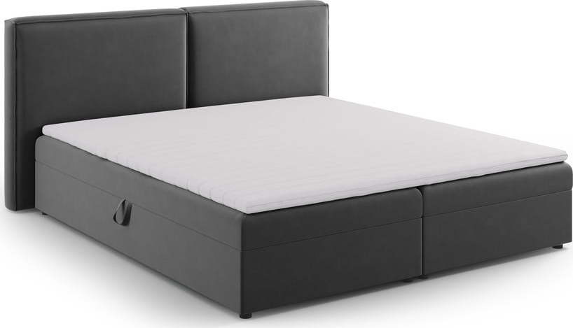 Tmavě šedá boxspring postel s úložným prostorem 160x200 cm Arendal – Cosmopolitan Design