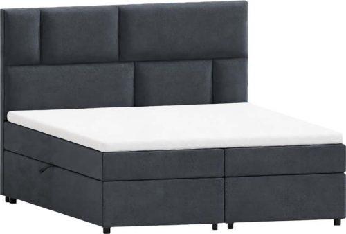 Tmavě šedá boxspring postel s úložným prostorem 200x200 cm Lola – Ropez