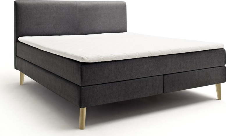 Antracitová boxspring postel 160x200 cm Greta – Meise Möbel