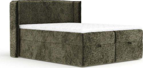 Tmavě zelená boxspring postel s úložným prostorem 160x200 cm Passion – Maison de Rêve